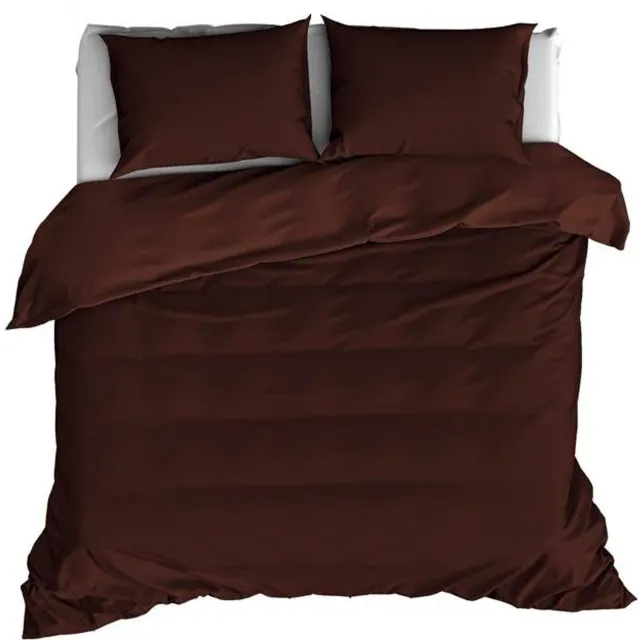 De Witte Lietaer Olivia Dekbedovertrek - Lits-jumeaux - 240x200/220 cm - Espresso