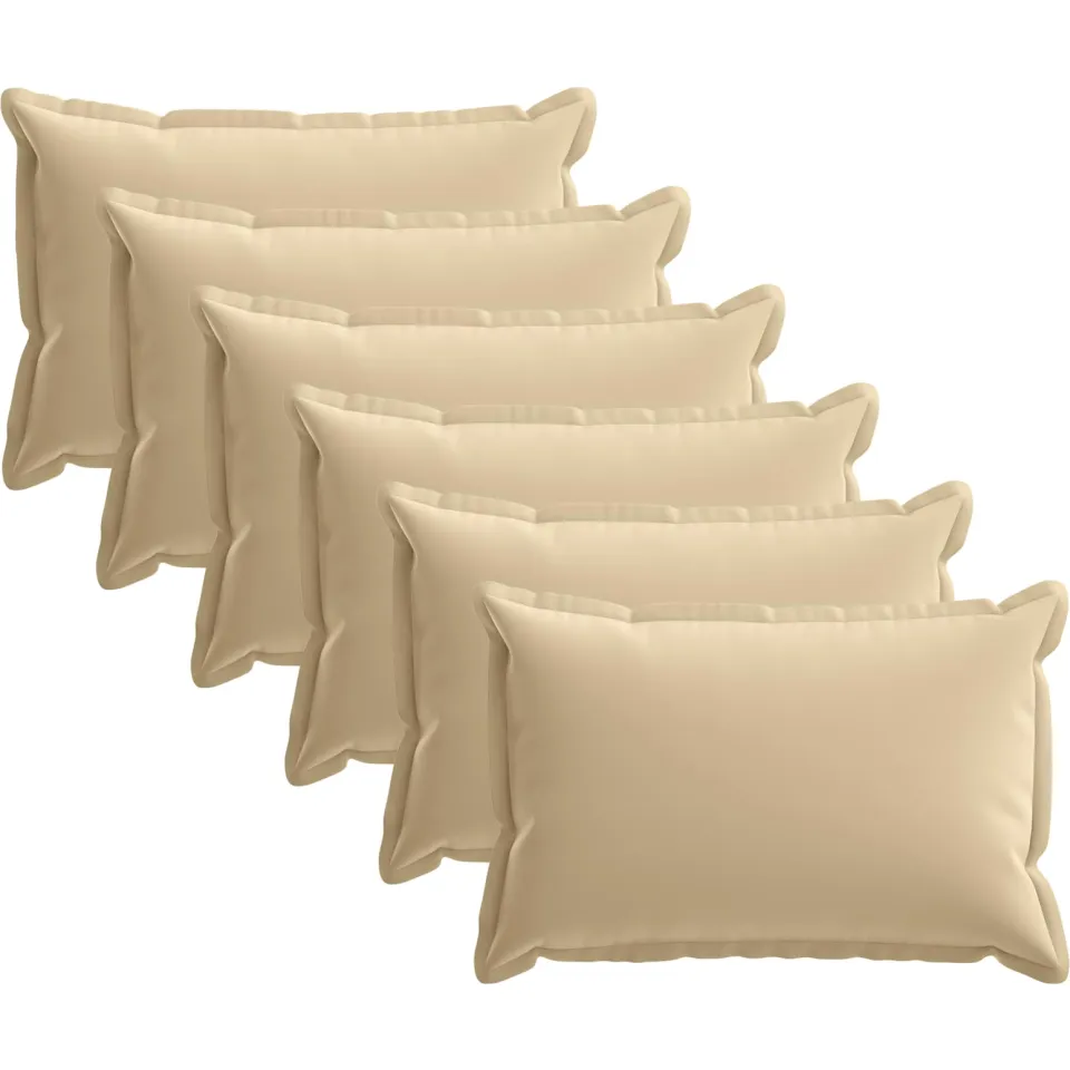 vidaXL Kussensloop 6 st HOUTEN Beige 40 x 60 cm Polyester, foto 3