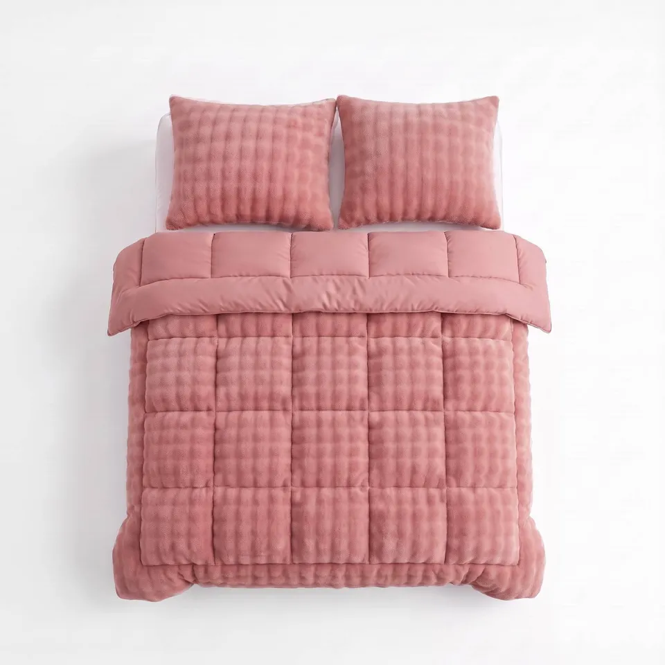 W wasbaar dekbed PomPom - Roze, foto 3