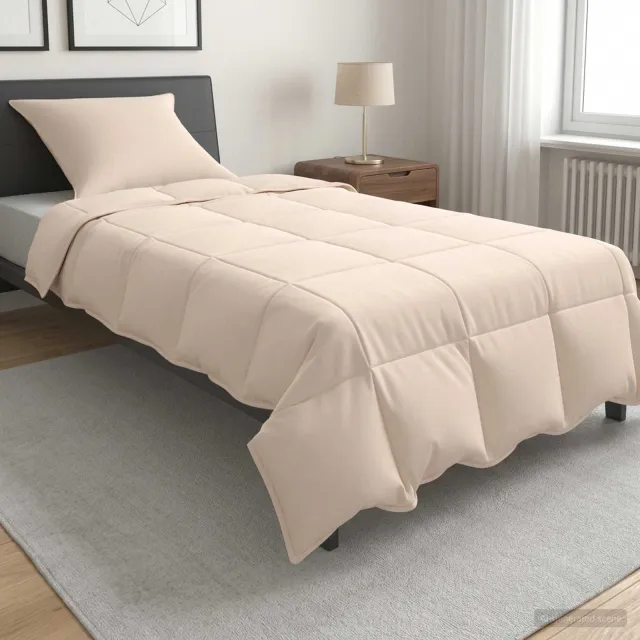 vidaXL Dekbedset 2 st 137 x 200 cm Alle seizoenen Kapokvezel Beige