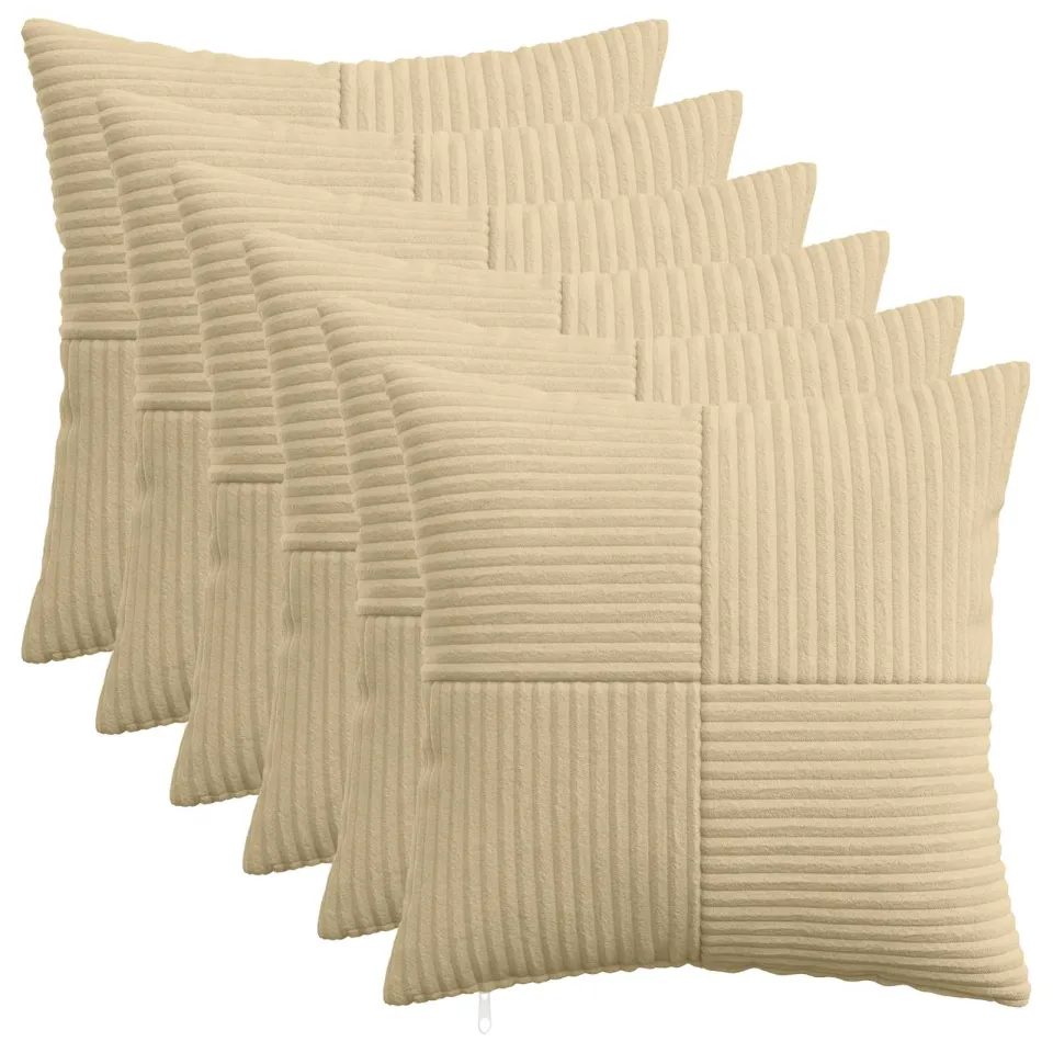 vidaXL Kussensloop 6 st ALMELO Grijs groen 50 x 50 cm corduroy, foto 3