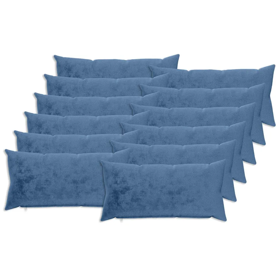 vidaXL Kussensloop 12 st HEERLEN Lichtblauw 40 x 80 cm Flanel blauw, foto 3