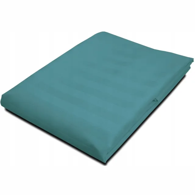 Darymex Bamboe katoen satijn gestreept hoeslaken 220x260 cm zeegroen