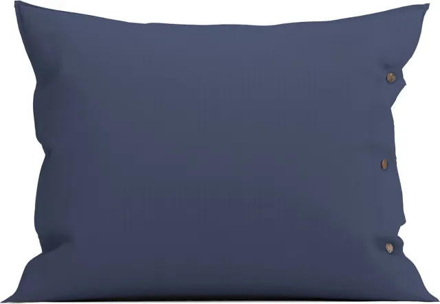 Yellow Kussensloop Percale - Kussenhoes van 60x70 cm - 1 stuk - 100% Katoen-Perkal - Blauw