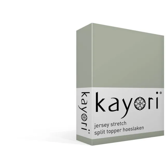kayori Shizu jersey stretch split-topper hoeslaken - Tweepersoons - Groen