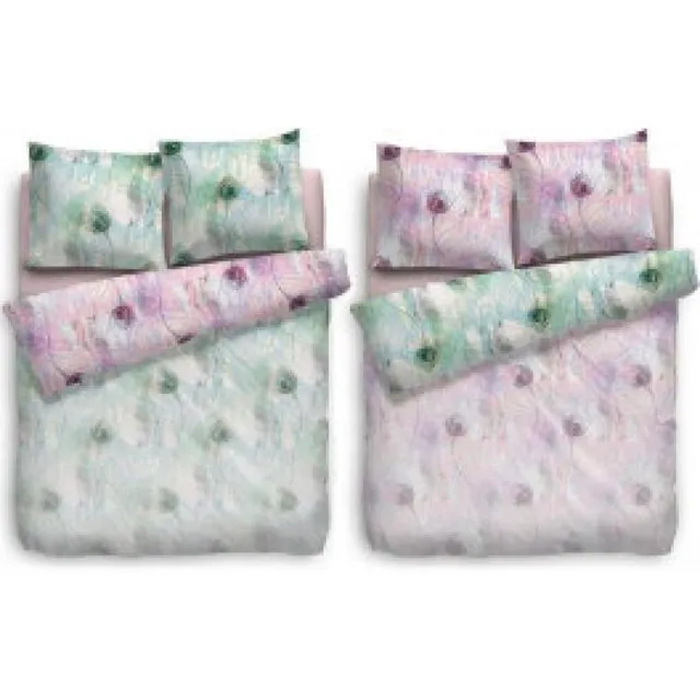 Heckettlane Heckett and Lane dekbedovertrek Irene Rose 140x200 + 60x80 Roze / groen
