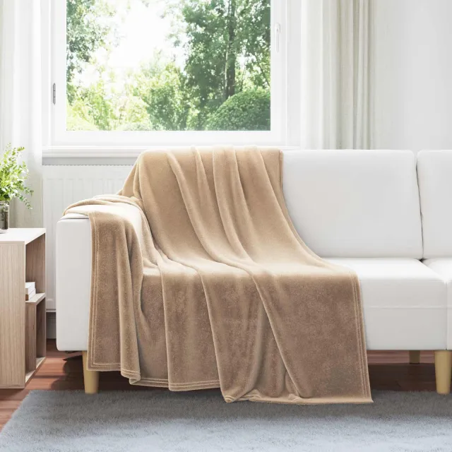 vidaXL Kleden 6 st Camel 200 x 150 cm 4,68 kg Fleece, foto 2