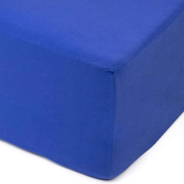 Unyqoos Diepblauw katoenen hoeslaken voor boxspringmatrassen van 160x200 cm