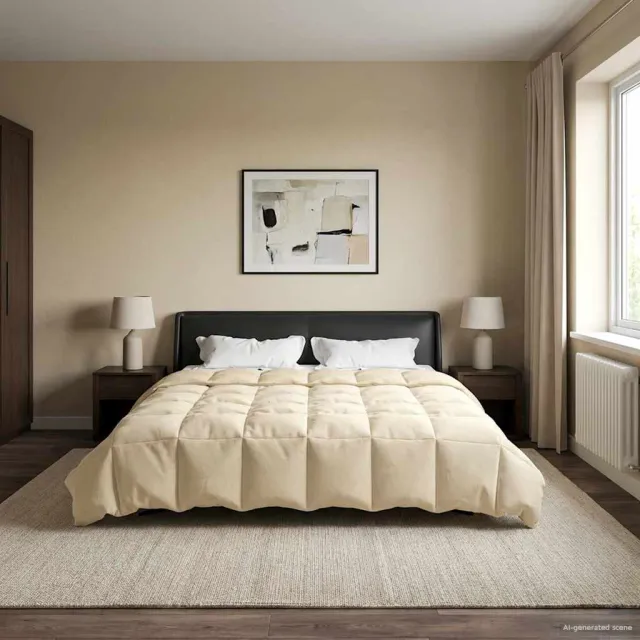 vidaXL Zomer Dekbed 200 x 200 cm Zomer Microfiber (100% polyester) Crème