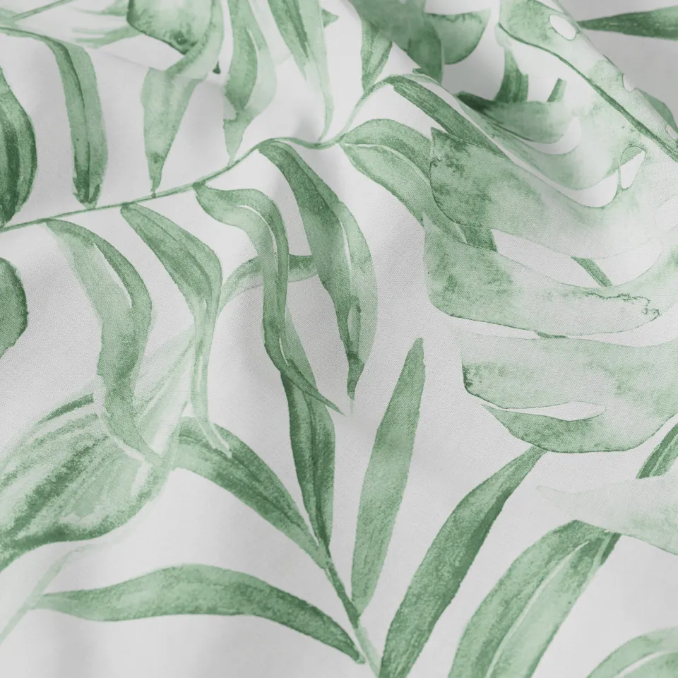 W dekbedovertrek met bladprint groen, foto 5