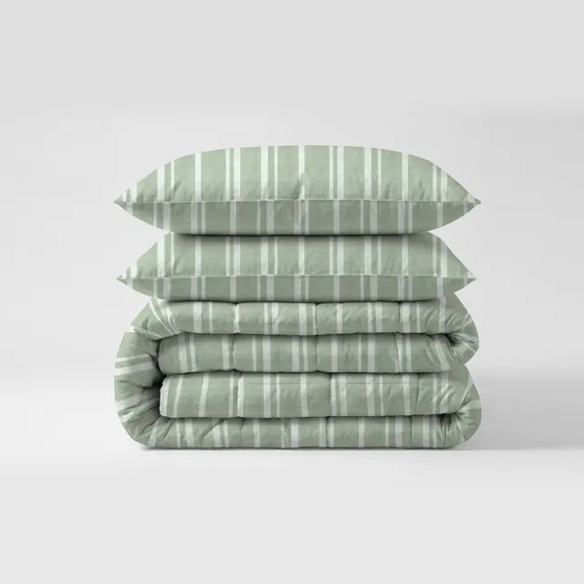 Zydante Eazzzy dekbed zonder overtrek - Vertigo green - 200x200 cm Wit