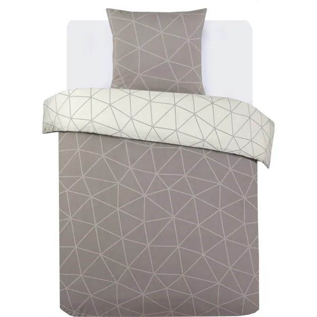 VISION home VISION Hugo - Tweezijdig omkeerbaar Dekbedovertrekset - 100% katoen: zacht en soepel - Dekbedovertrek met 1 bijhorende sloop - Beige - Oekotex gecertificeerd