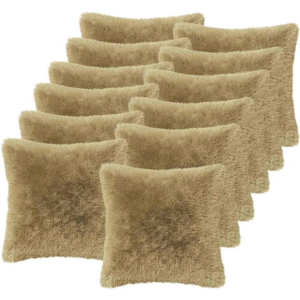 vidaXL Kussensloop 12 st HEERLEN Lichtgroen 50 x 50 cm PV Fleece groen, foto 3