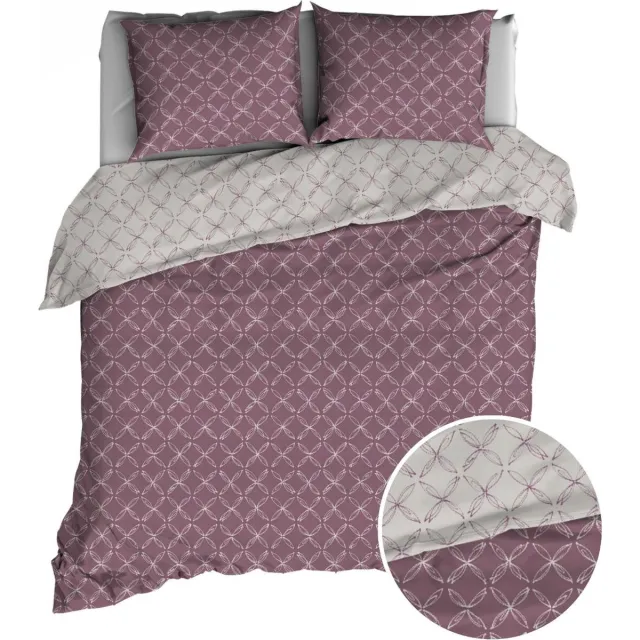 Satin d'Or Curling - Dekbedovertrek - Lits-jumeaux - 240x200/220 cm + 2 kussenslopen 60x70 cm - Oud-Rose