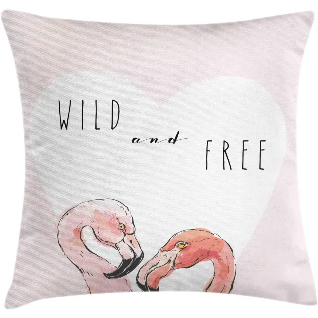 ABAKUHAUS Kussenhoes Wild en vrij – 40x40 cm – Dubbelzijdig bedrukt – lichtroze koraal