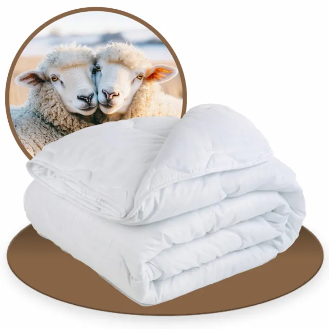 Zavelo 4-Seizoenen Texels Waddenwol Dekbed Comfort-2-persoons (200x200 cm) Beige
