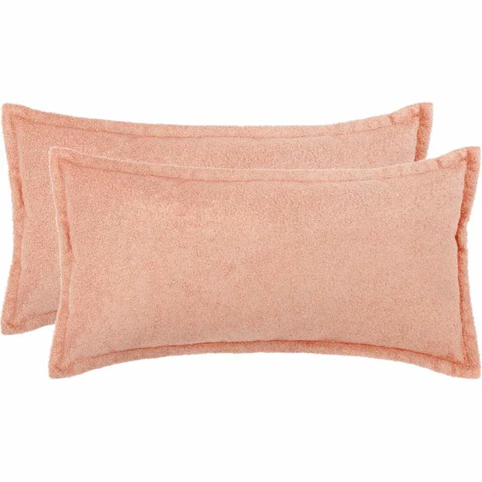 vidaXL Kussensloop 2 st HOUTEN Roze 40 x 70 cm Bouclé, foto 3