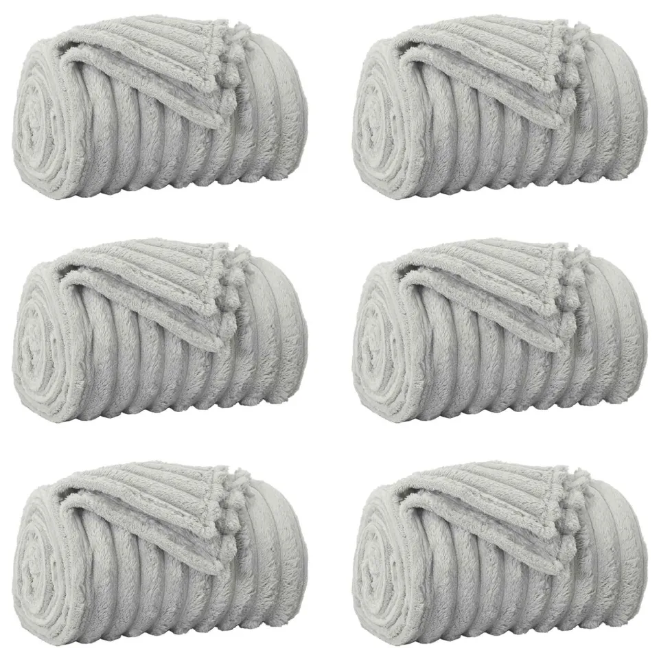 vidaXL Kleden 6 st Grijs 150 x 130 cm 2,85 kg Fleece