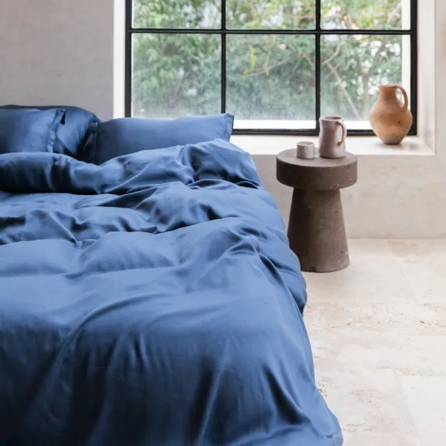 Coco & Cici TENCEL Twill Dekbedovertrek Donker Blauw - 260x220 + 2 kussenslopen 60x70
