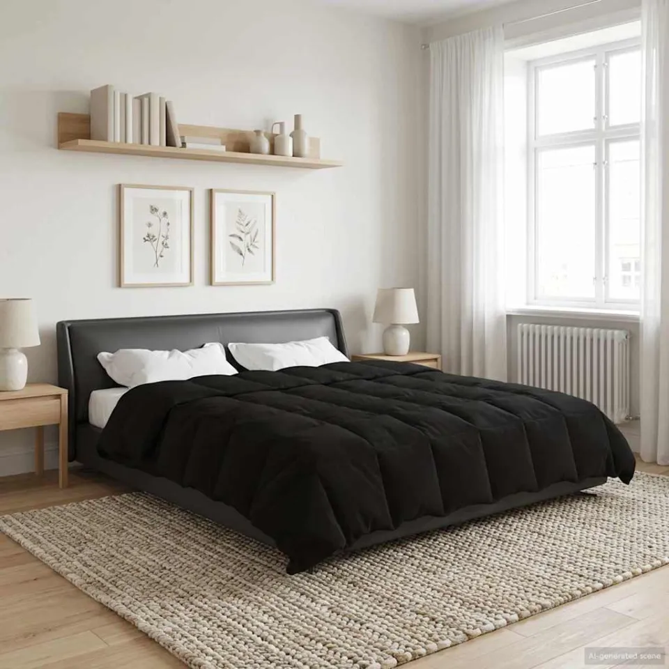 vidaXL Winter Dekbed 200 x 200 cm Winter Microfiber (100% polyester) zwart, foto 4
