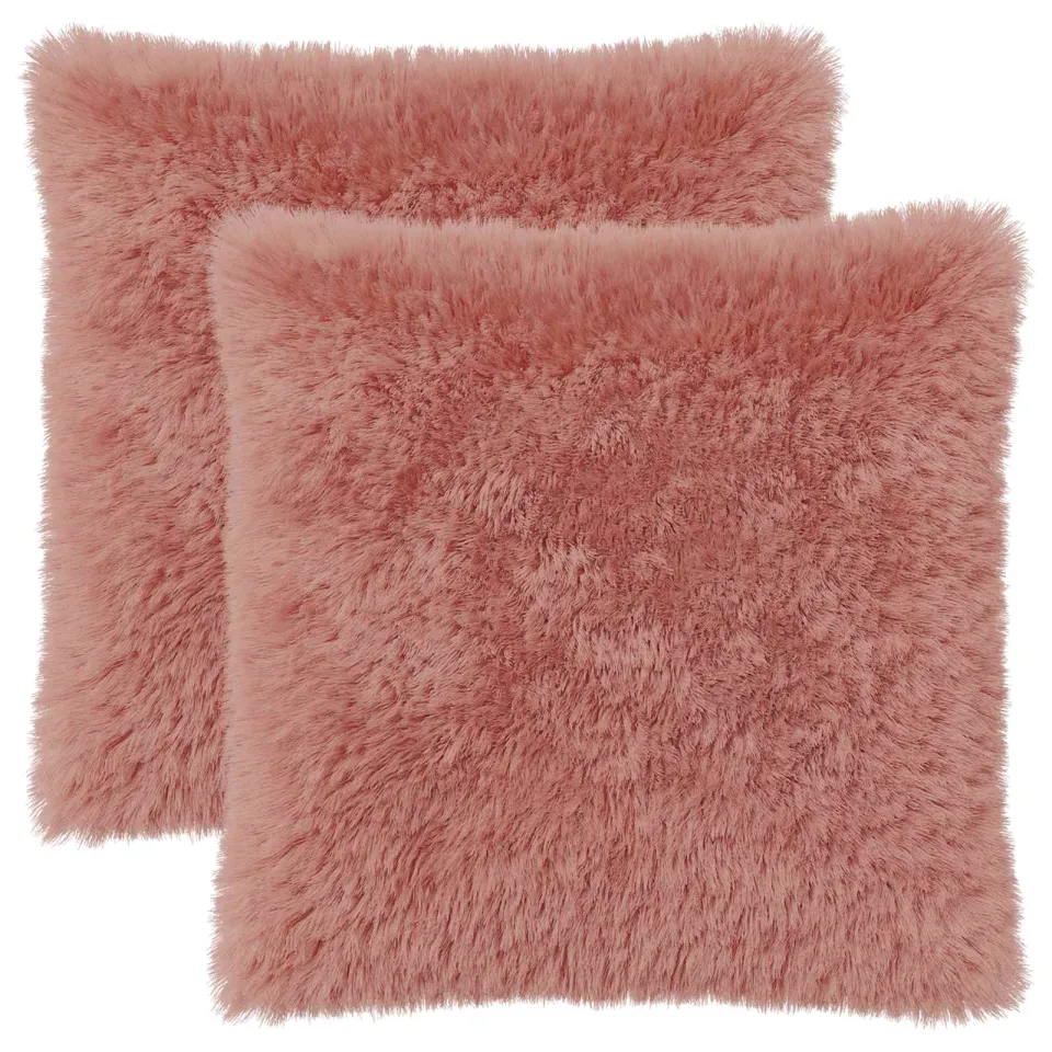 vidaXL Kussensloop 2 st HEERLEN Roze 80 x 80 cm PV Fleece, foto 3
