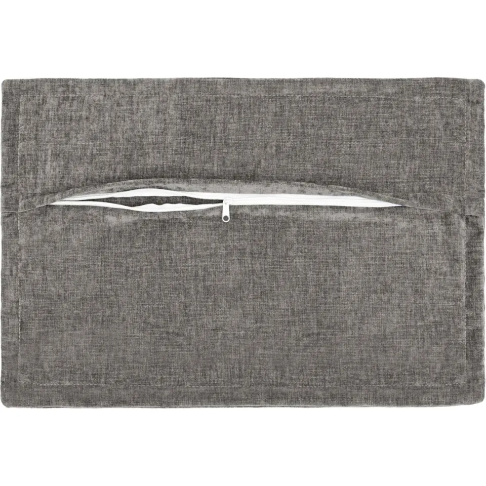 vidaXL Kussensloop 2 st HOUTEN Donkergrijs 50 x 70 cm Chenille Stof, foto 4