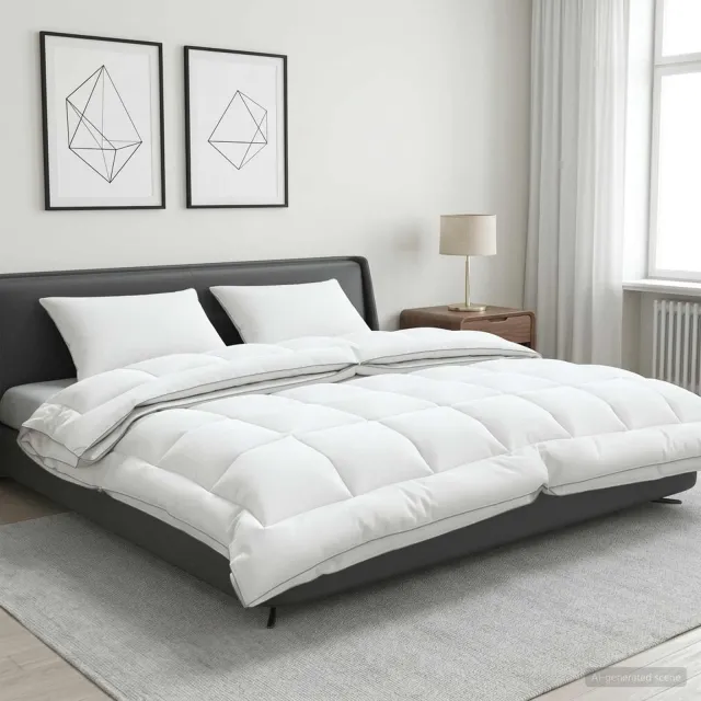 vidaXL Dekbed en Kussen Set 3 st 220x240 cm 4 seizoenen 200+300 GSM Wit