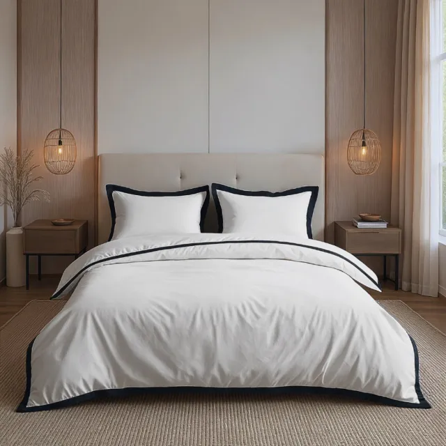 Dekbed-Discounter Dreamhouse Dekbedovertrek - Percale Katoen - Dubbele instopstrook - Wassen op 40 graden - Inclusief 2 kussenslopen - Zwart, foto 2