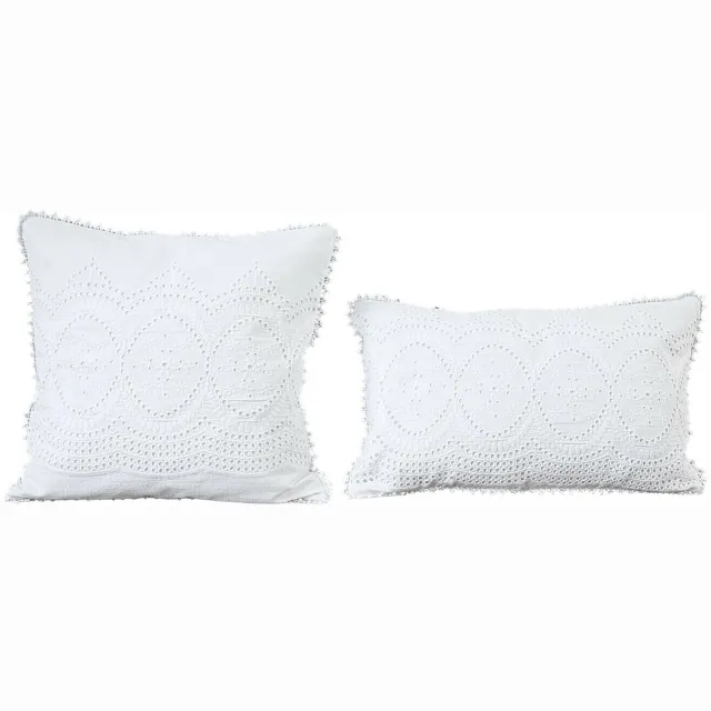 Loberon Kussenhoes set van 2 Olyane wit