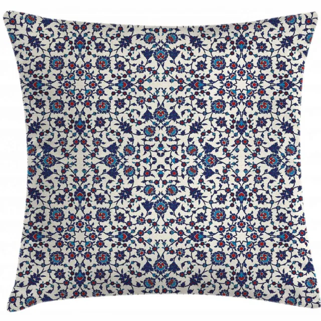ABAKUHAUS Arabeske Kussenhoes – 60x60 cm – Dubbelzijdig bedrukt – Rits, Vermilion Indigo Zinnoberrot