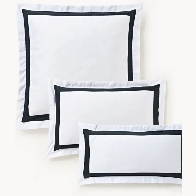 Westwing Collection Mako-satijnen kussenhoes Rochelle van Egyptisch katoen Wit