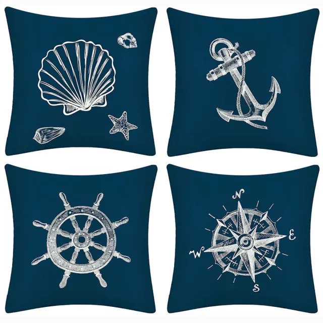 Ibenzoa Set van Vier Stijlvolle Decoratieve Kussenhoezen voor Elk Seizoen en Ruimte, 45 x 45 cm kleura