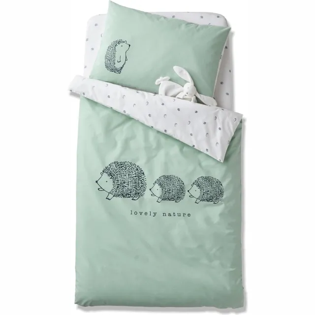 vertbaudet Dekbedovertrek baby bio collection LOVELY NATURE Groen / Ivoor