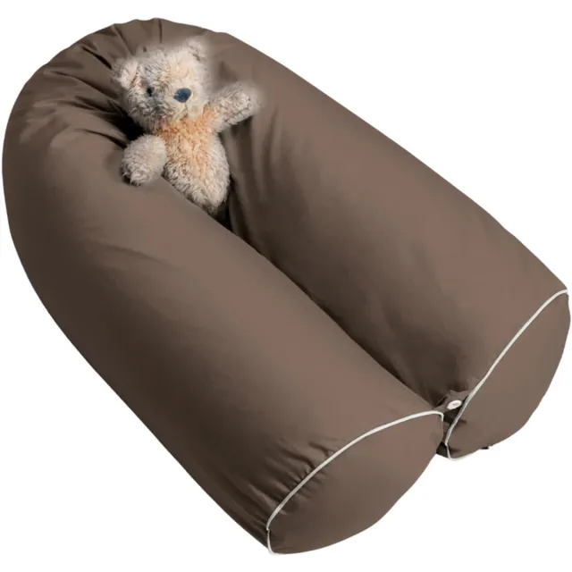 Cloudpillo Nest Kussensloop - 150 x 24 cm - Chocolate Brown - 100% Katoen Satijn 300 TC - Ademend - Antibacterieel - Hypoallergeen - YKK-rits - Machinewasbaar - OEKO-TEX