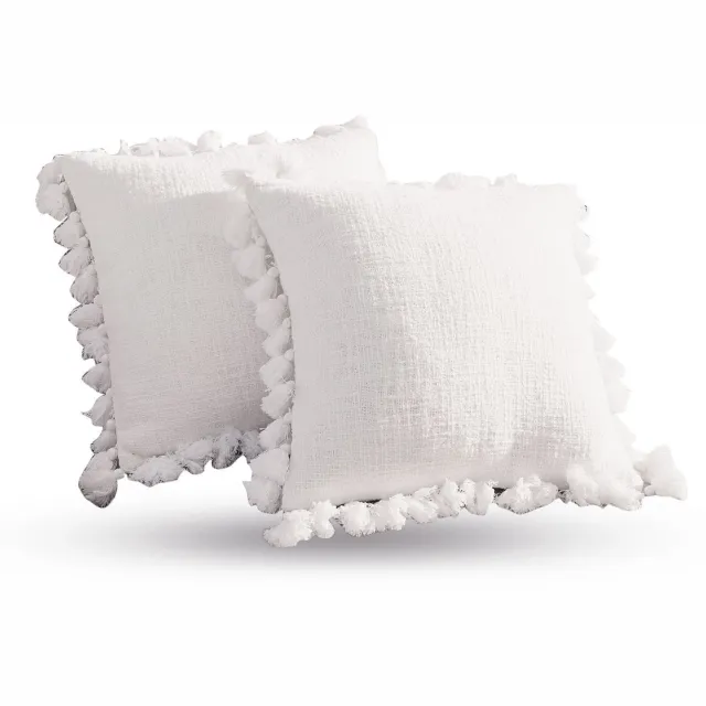 Loberon Kussenhoes set van 2 Peniel crème