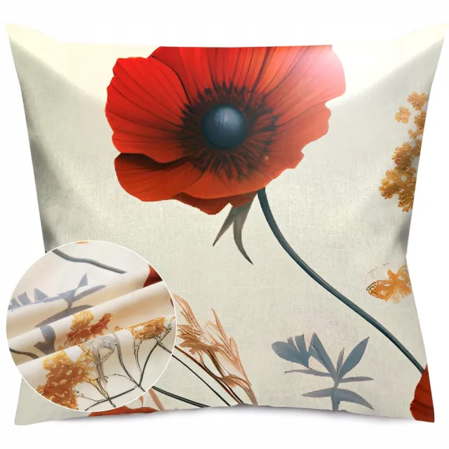 Darymex Katoenen Kussensloop 40x40cm - Digitale Print Bloemenpatroon Multicolor