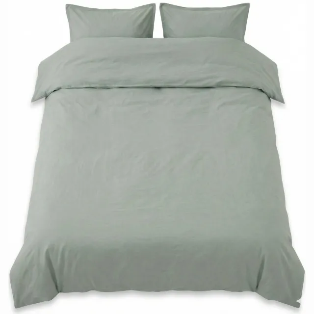 Tuur Dekbedovertrek 260x220 cm - Percale Biokatoen GOTS - Groen Peaceful Green