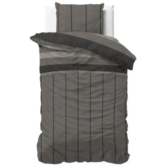 Sleeptime Sleeps Kees Flanel Dekbedovertrek Taupe - 140x200/220 cm - Warm en Zacht