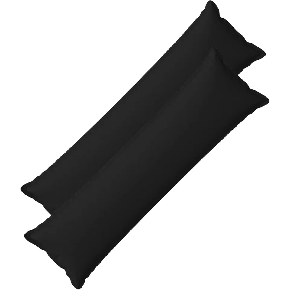 vidaXL Kussensloop 2 st HOUTEN Zwart 40 x 145 cm Faux Linnen, foto 3