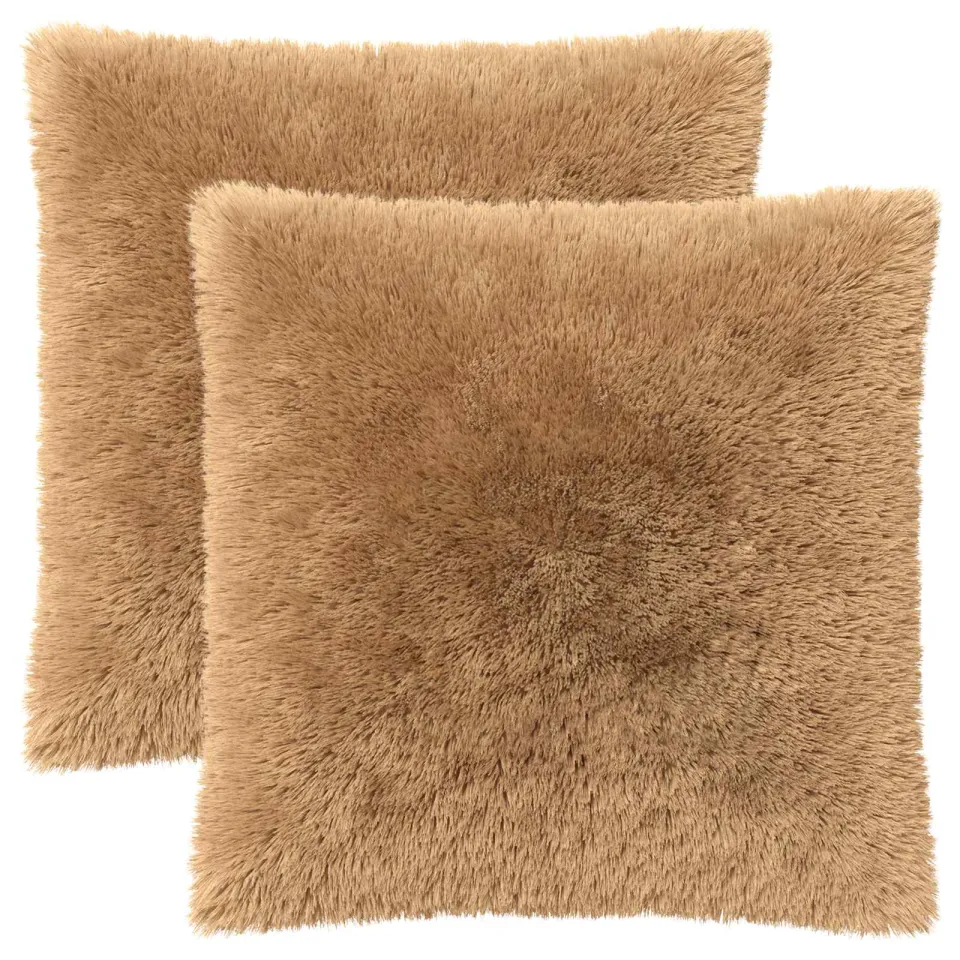 vidaXL Kussensloop 2 st HEERLEN Taupe 80 x 80 cm PV Fleece, foto 3