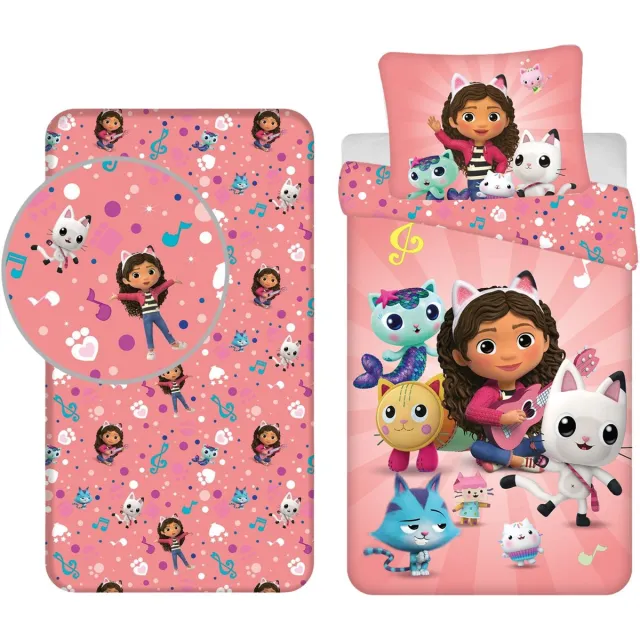 Gabby's Poppenhuis Gabby's Dollhouse Dekbedset - Dekbedovertrek - Hoeslaken - Kussensloop Roze