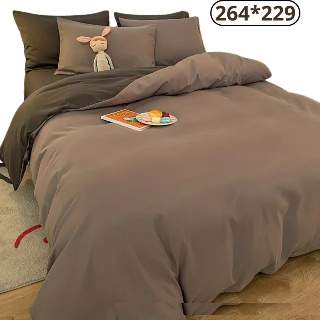 Livano Fleece Dekbedovertrek - Fluffy Dekbedovertrek - Pluche - Dekbed - Deken - Inclusief Kussens - Grijs & Rood 264x229cm