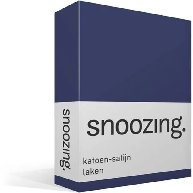 Snoozing Katoen-satijn - Laken - Navy