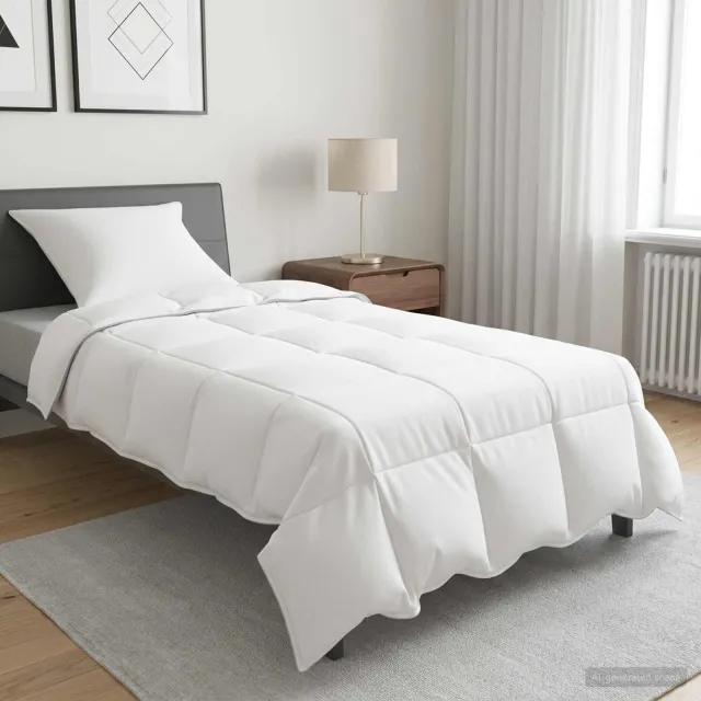 vidaXL Dekbed 135 x 200 cm Winter 350 gsm Katoen en Polyester Wit