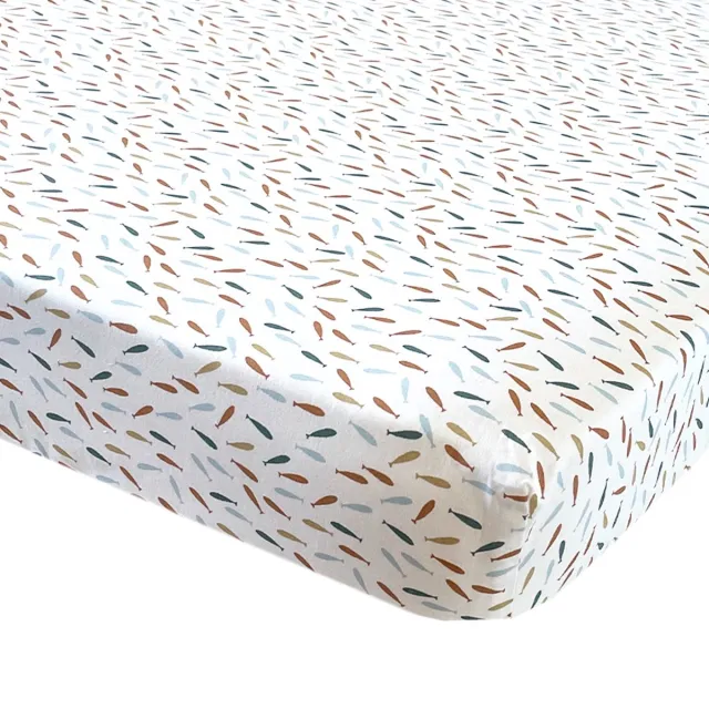BINK Bedding Hoeslaken Fish Naturel 1 persoonsbed 90 x 200 cm beige