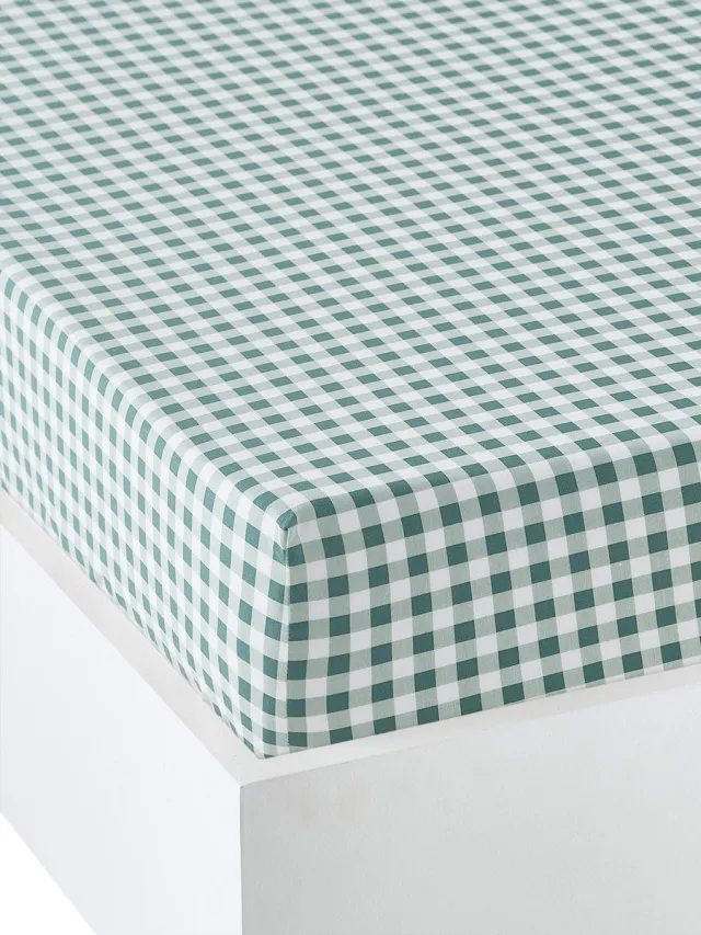 vertbaudet Hoeslaken kind HAPPY'RAMIDE wit/groen