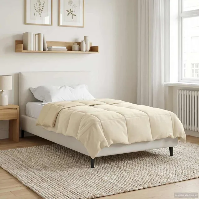 vidaXL Zomer Dekbed 140 x 200 cm Zomer Microfiber (100% polyester) Crème