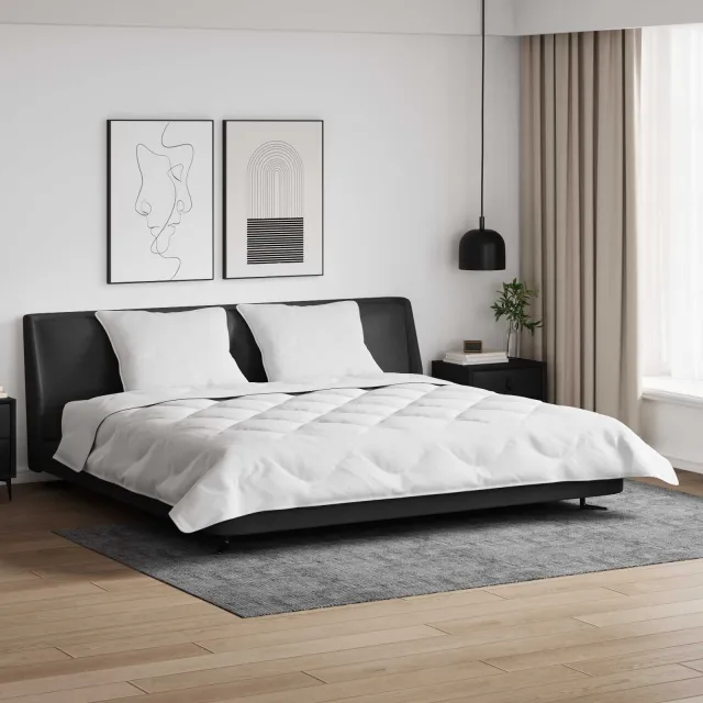 vidaXL Winter Dekbed met kussen 3 st Wit Microvezel