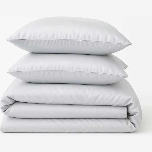 decoware Satijnzacht Dekbedovertrek 240x220 cm – Grijs Luxe Glans – Microvezel Polyester – Lits-jumeaux – 2x 60x70 cm Kussenslopen – Kreukvrij & Strijkvrij Hotelkwaliteit