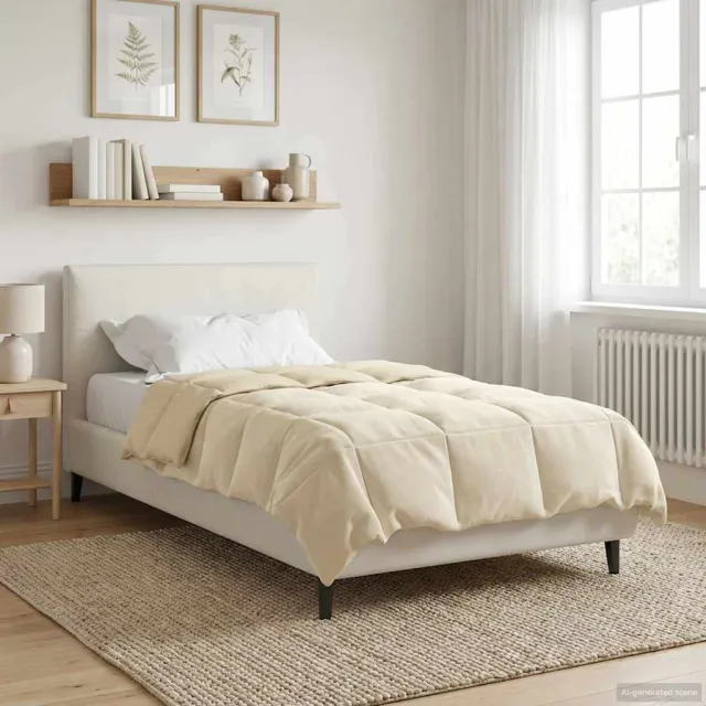 vidaXL Zomer Dekbed 155 x 220 cm Zomer Microfiber (100% polyester) Crème